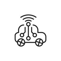 Smart car icon outline collection in black and on white background vector