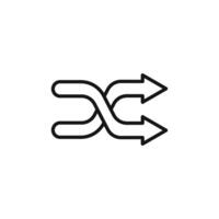 Shuffle icon outline collection in black and on white background vector