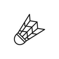 Shuttlecock Icon outline collection in black and on white background vector