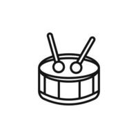 Snare Drum icon outline collection in black and on white background vector