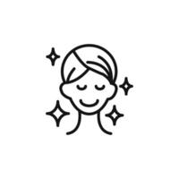 Skin care icon outline collection in black and on white background vector