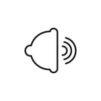 Speaker volume icon outline collection in black and on white background vector