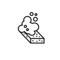 Sponge with foam icon outline collection in black and on white background vector
