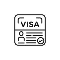Start up visa icon outline collection in black and on white background vector