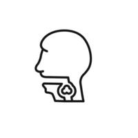 Swallowing reflex icon outline collection in black and on white background vector