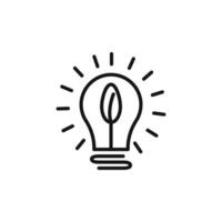 Sustainable ecological energy icon outline collection in black and on white background vector