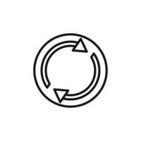 Synchronization icon outline collection in black and on white background vector
