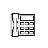 Telephone icon outline collection in black and on white background vector