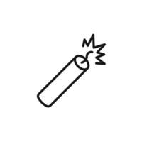 TNT dynamite icon outline collection in black and on white background vector
