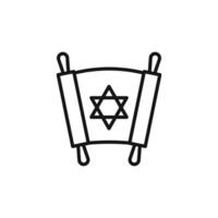 Torah icon outline collection in black and on white background vector