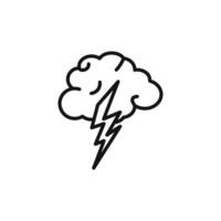 Thunder lightning icon outline collection in black and on white background vector