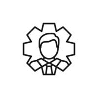 User Management Icon outline collection in black and on white background vector