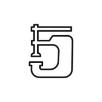 Vice clamp icon outline collection in black and on white background vector