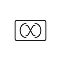 Variable symbol icon outline collection in black and on white background vector