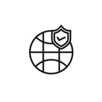 Web Security icon outline collection in black and on white background vector
