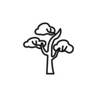 Winter tree icon outline collection in black and on white background vector