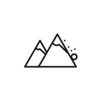 avalanche icon outline collection in black and on white background vector