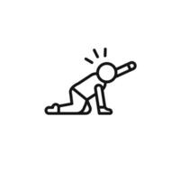 abandonment icon outline collection in black and on white background vector