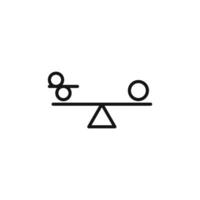 balancing icon outline collection in black and on white background vector