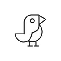 bird icon outline collection in black and on white background vector
