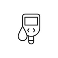 blood glucose icon outline collection in black and on white background vector