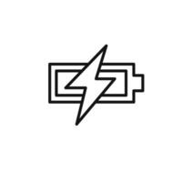 battery icon outline collection in black and on white background vector