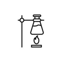 burner boiling chemical icon outline collection in black and on white background vector