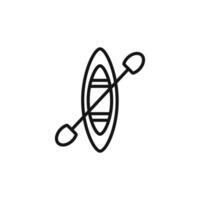 canoe icon outline collection in black and on white background vector