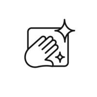 clean surface icon outline collection in black and on white background vector