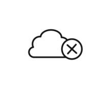 cloud sync disable icon outline collection in black and on white background vector