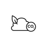 co2 gas carbon dioxide icon outline collection in black and on white background vector