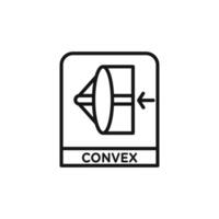 convex icon outline collection in black and on white background vector