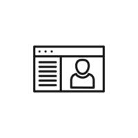 crm icon outline collection in black and on white background vector