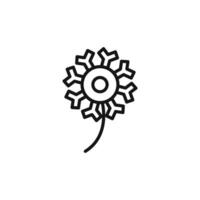 dandelion icon outline collection in black and on white background vector