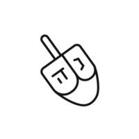 dreidel icon outline collection in black and on white background vector