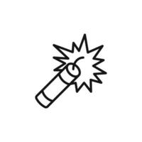 dynamite icon outline collection in black and on white background vector