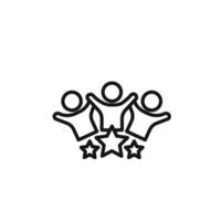 experience icon outline collection in black and on white background vector
