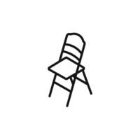 folding chair icon outline collection in black and on white background vector