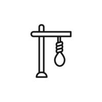gallows icon outline collection in black and on white background vector
