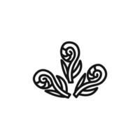 fiddleheads icon outline collection in black and on white background vector