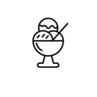 gelato ice cream icon outline collection in black and on white background vector