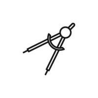 geometric compass icon outline collection in black and on white background vector