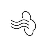 gust icon outline collection in black and on white background vector