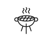 grill icon outline collection in black and on white background vector