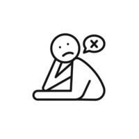 helpless human icon outline collection in black and on white background vector