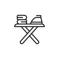 ironing table icon outline collection in black and on white background vector