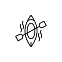 kayak icon outline collection in black and on white background vector