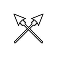 lance icon outline collection in black and on white background vector
