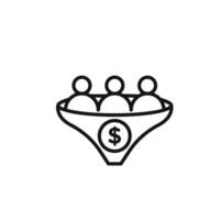 lead conversion icon outline collection in black and on white background vector