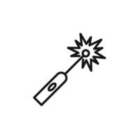 laser icon outline collection in black and on white background vector